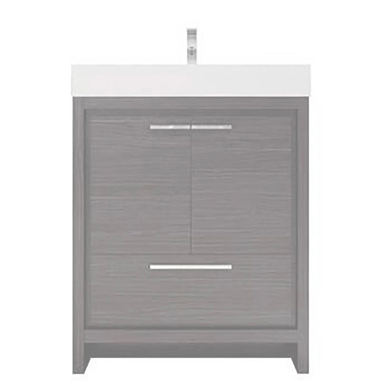 Modern Ashley Freestanding Bathroom Vanity With Acrylic Single Sink, 2 Door & Drawer