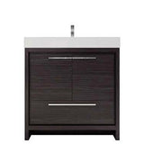 Modern Ashley Freestanding Bathroom Vanity With Acrylic Single Sink, 2 Door & Drawer