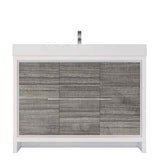 Modern Bathroom Vanity Cabinet With Acrylic Sink, 3 Drawers & 2 Doors