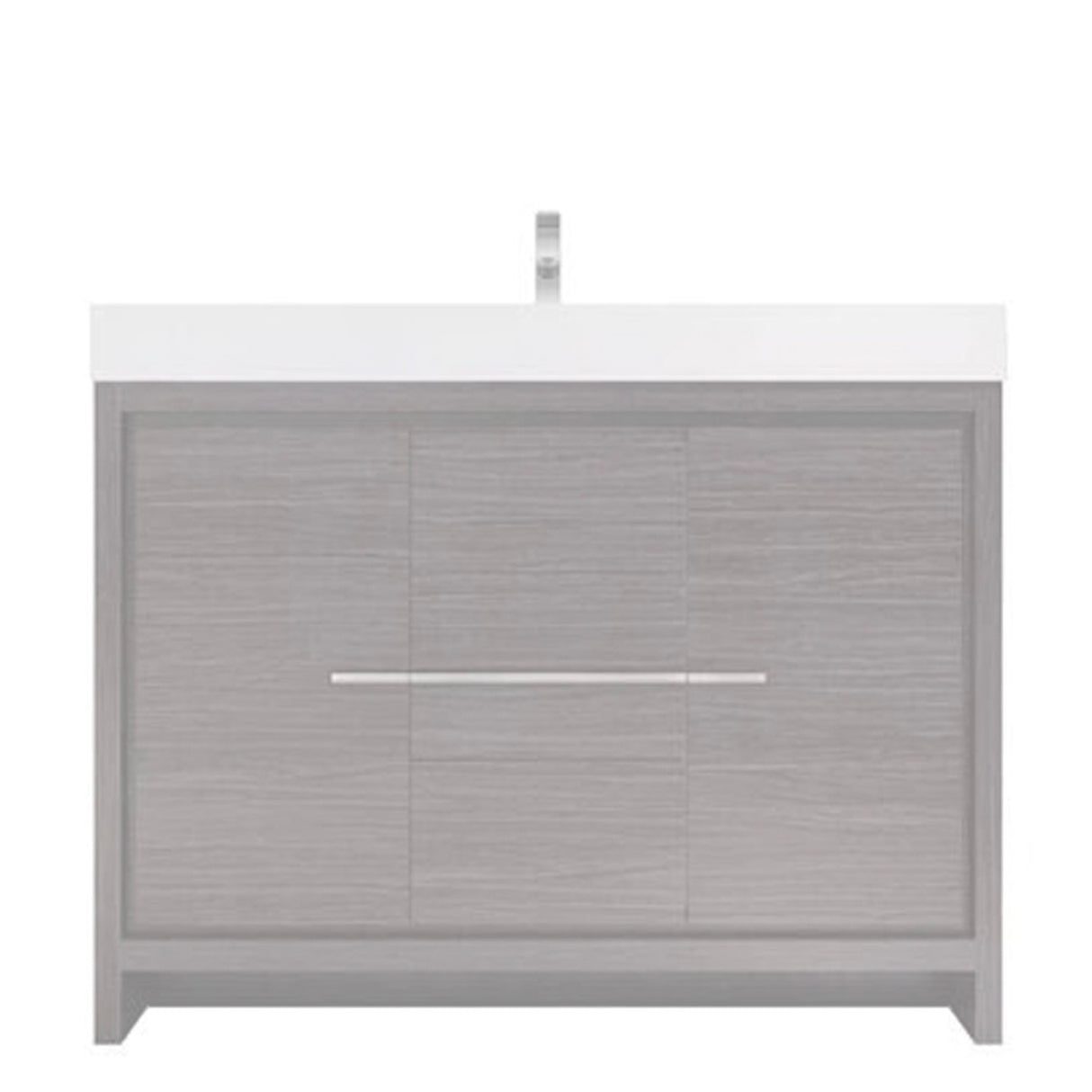 Modern Bathroom Vanity Cabinet With Acrylic Sink, 3 Drawers & 2 Doors