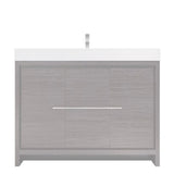 Modern Bathroom Vanity Cabinet With Acrylic Sink, 3 Drawers & 2 Doors