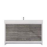 Modern Bathroom Vanity Cabinet With Acrylic Sink, 3 Drawers & 2 Doors