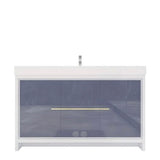 Modern Bathroom Vanity Cabinet With Acrylic Sink, 3 Drawers & 2 Doors