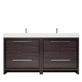 Elegant Ashley Freestanding Bathroom Vanity With Reinforced Double Acrylic Sink, Soft Closing Drawers & Doors