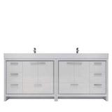 Elegant Ashley Freestanding Bathroom Vanity With Reinforced Double Acrylic Sink, Soft Closing Drawers & Doors