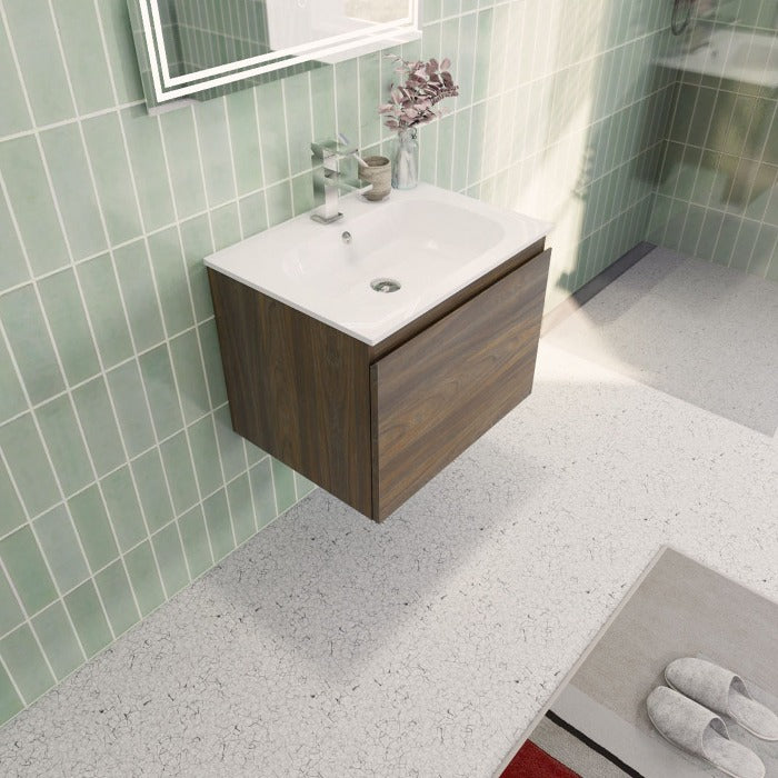 Aipo Floating / Wall Mounted Bathroom Vanity with Acrylic Sink