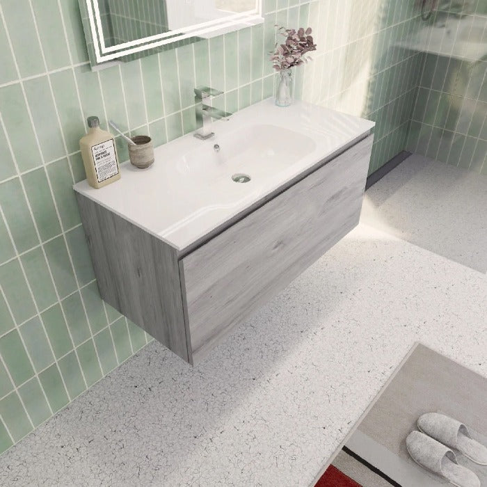 Aipo Floating / Wall Mounted Bathroom Vanity with Acrylic Sink