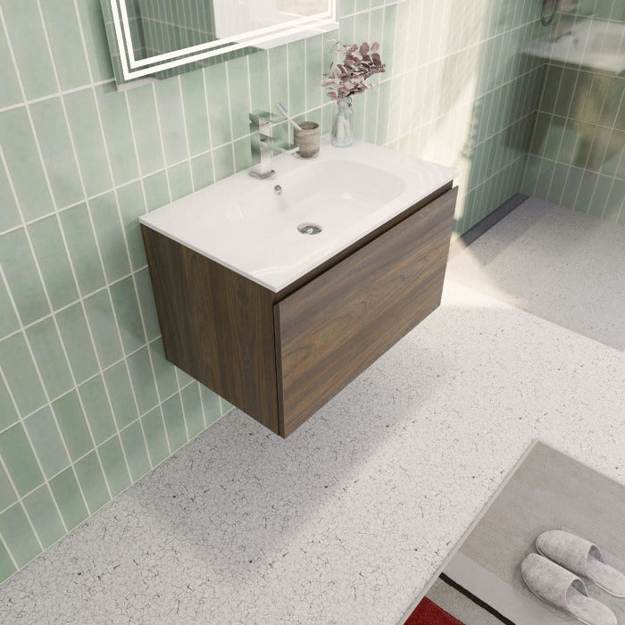 Aipo Floating / Wall Mounted Bathroom Vanity with Acrylic Sink