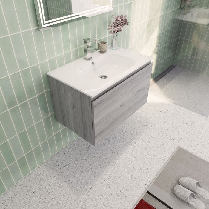 Aipo Floating / Wall Mounted Bathroom Vanity with Acrylic Sink