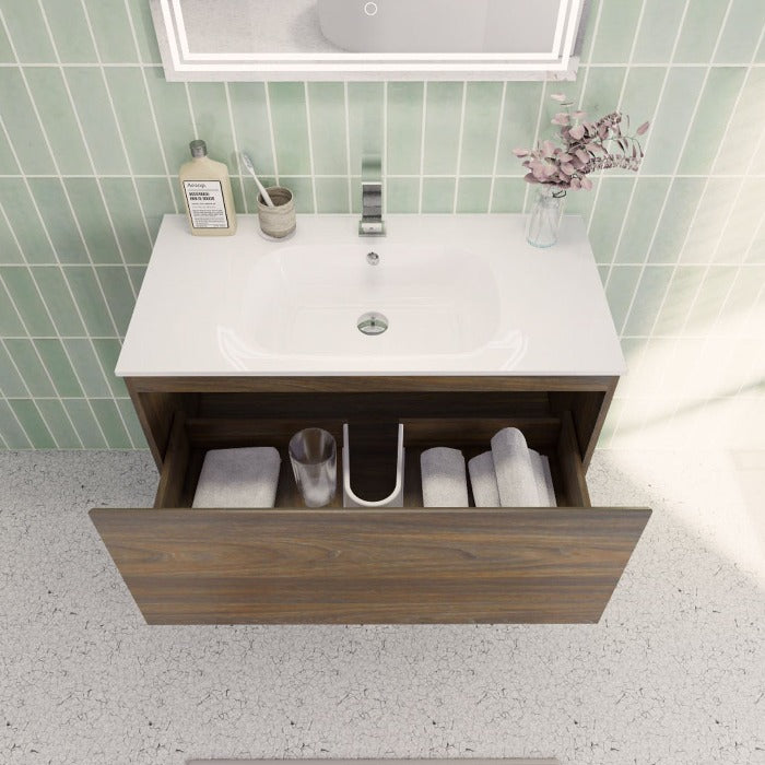 Aipo Floating / Wall Mounted Bathroom Vanity with Acrylic Sink