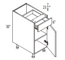 RTA - Dark Wood - Single Door Waste Basket Cabinets | 18