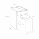 RTA - Park Avenue White - Waste Basket Cabinet | 15"W x 34.5"H x 24"D