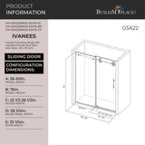 Ivanees Single Sliding Frameless Shower Door 8mm Clear Tempered Glass - Barn Door Style