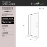 Ivanees 36 In. W X 76 In. H Framed Pivot Glass Shower Door With Soft- Closing Clear Tempered Glass