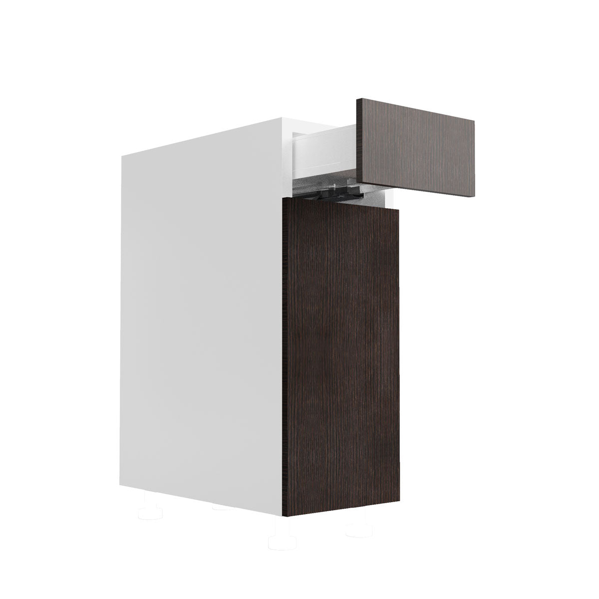 RTA - Brown Oak - Single Door Base Cabinets | 12"W x 30"H x 23.8"D