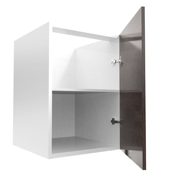 RTA - Brown Oak - Full Height Single Door Base Cabinets | 21"W x 30"H x 23.8"D