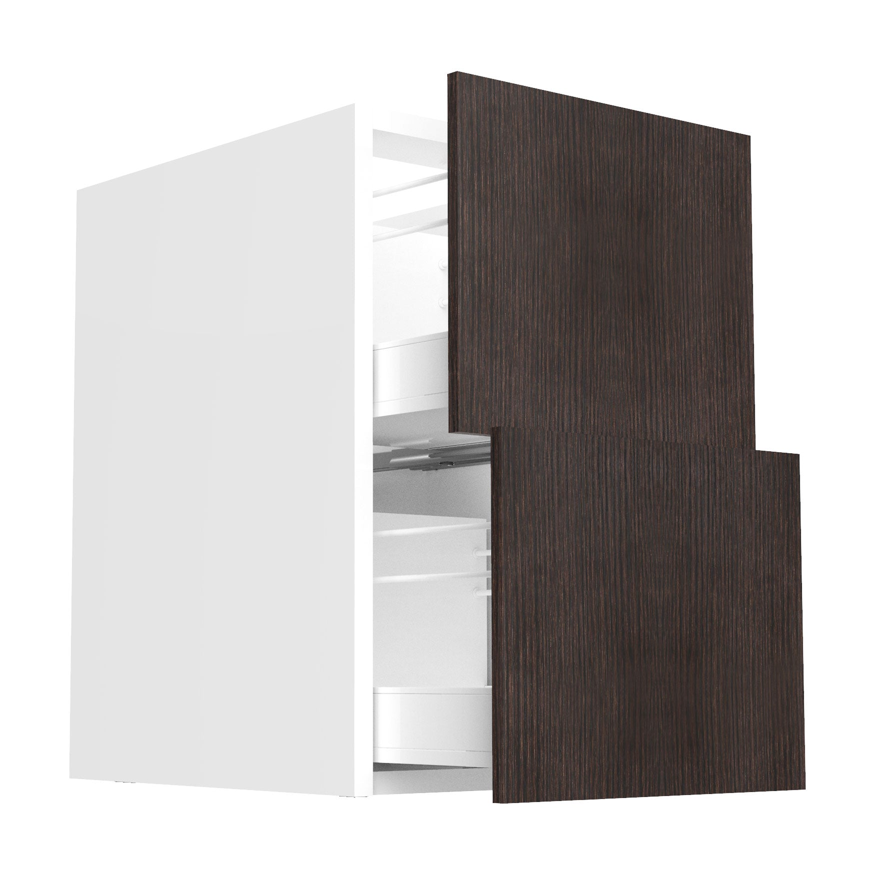 RTA - Brown Oak - Two Drawer Base Cabinets | 18"W x 30"H x 23.8"D