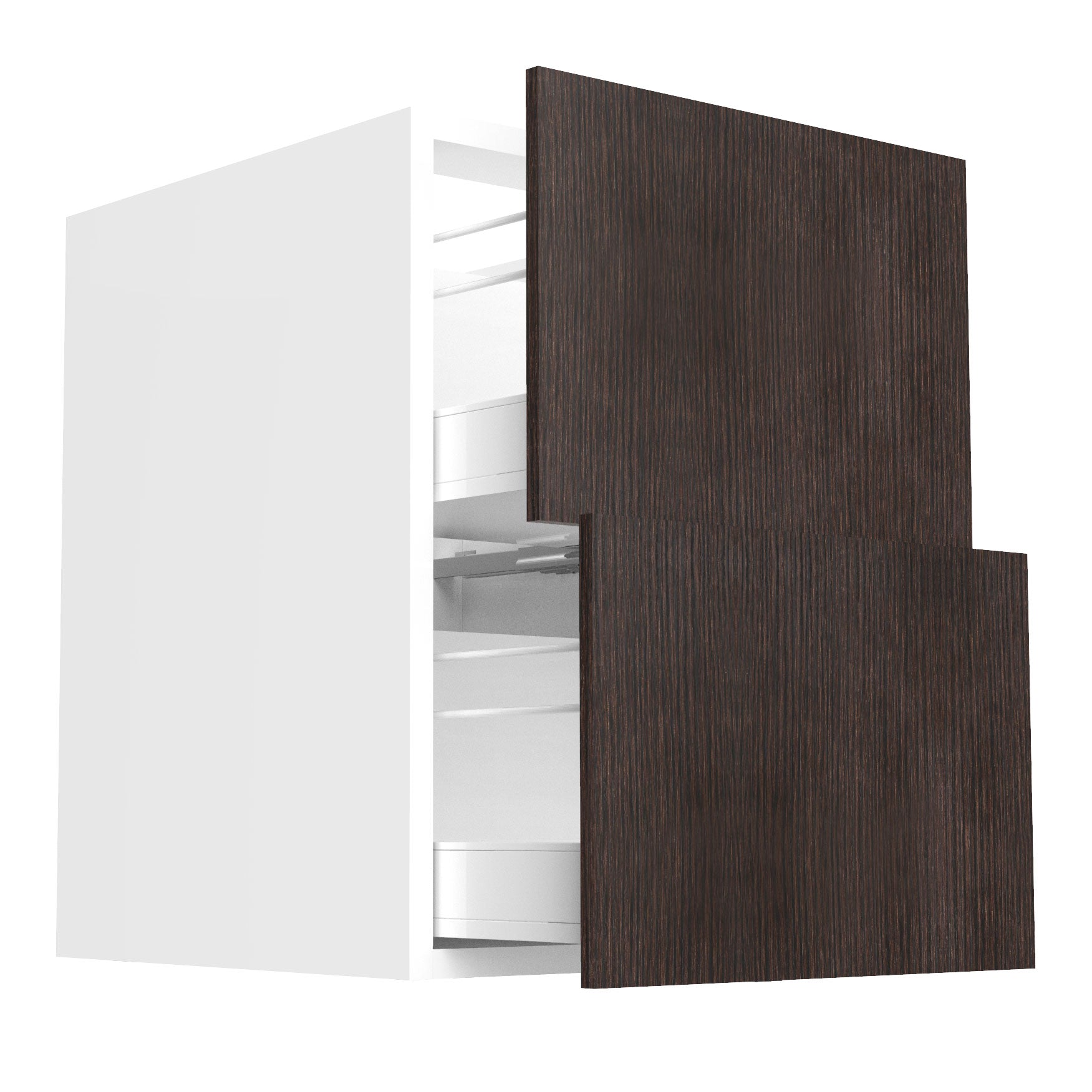 RTA - Brown Oak - Two Drawer Base Cabinets | 21"W x 30"H x 23.8"D