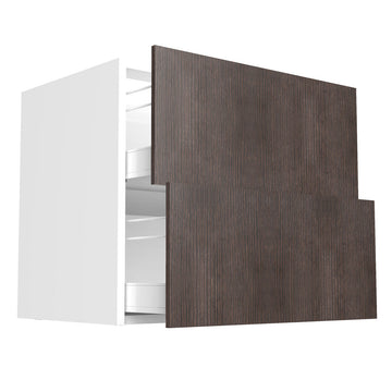 RTA - Brown Oak - Two Drawer Base Cabinets | 33"W x 30"H x 23.8"D
