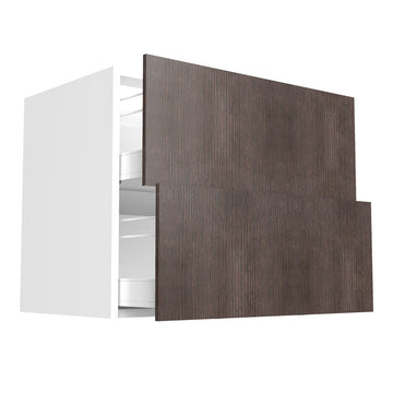 RTA - Brown Oak - Two Drawer Base Cabinets | 36"W x 30"H x 23.8"D