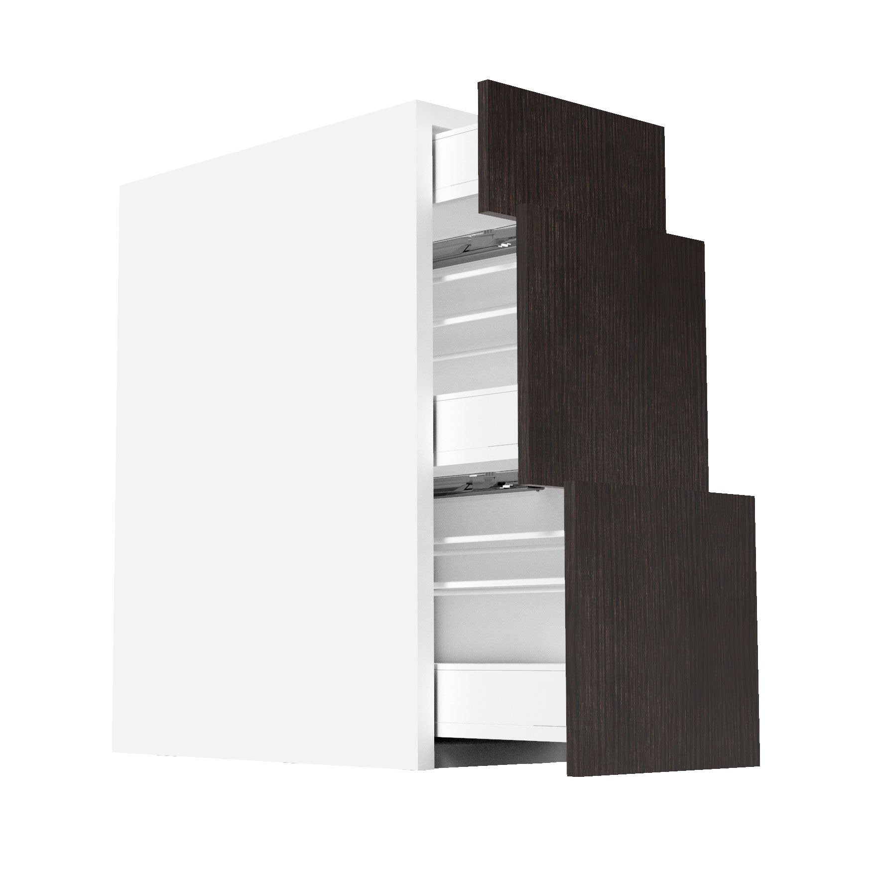 RTA - Brown Oak - Three Drawer Vanity Cabinets | 12"W x 30"H x 21"D