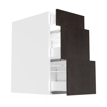RTA - Brown Oak - Three Drawer Vanity Cabinets | 15"W x 30"H x 21"D