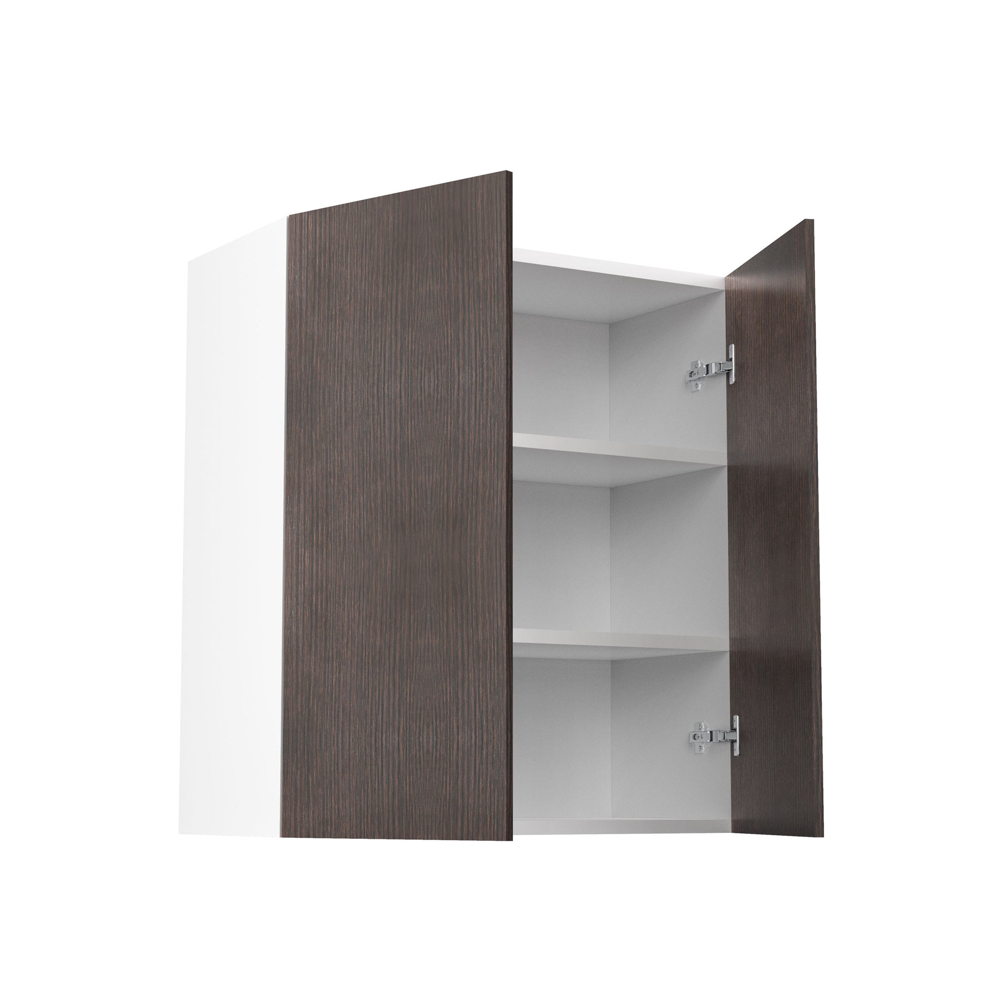 RTA - Brown Oak - Double Door Wall Cabinets | 27"W x 30"H x 12"D