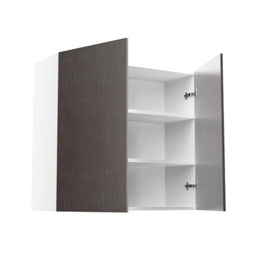 RTA - Brown Oak - Double Door Wall Cabinets | 33"W x 30"H x 12"D