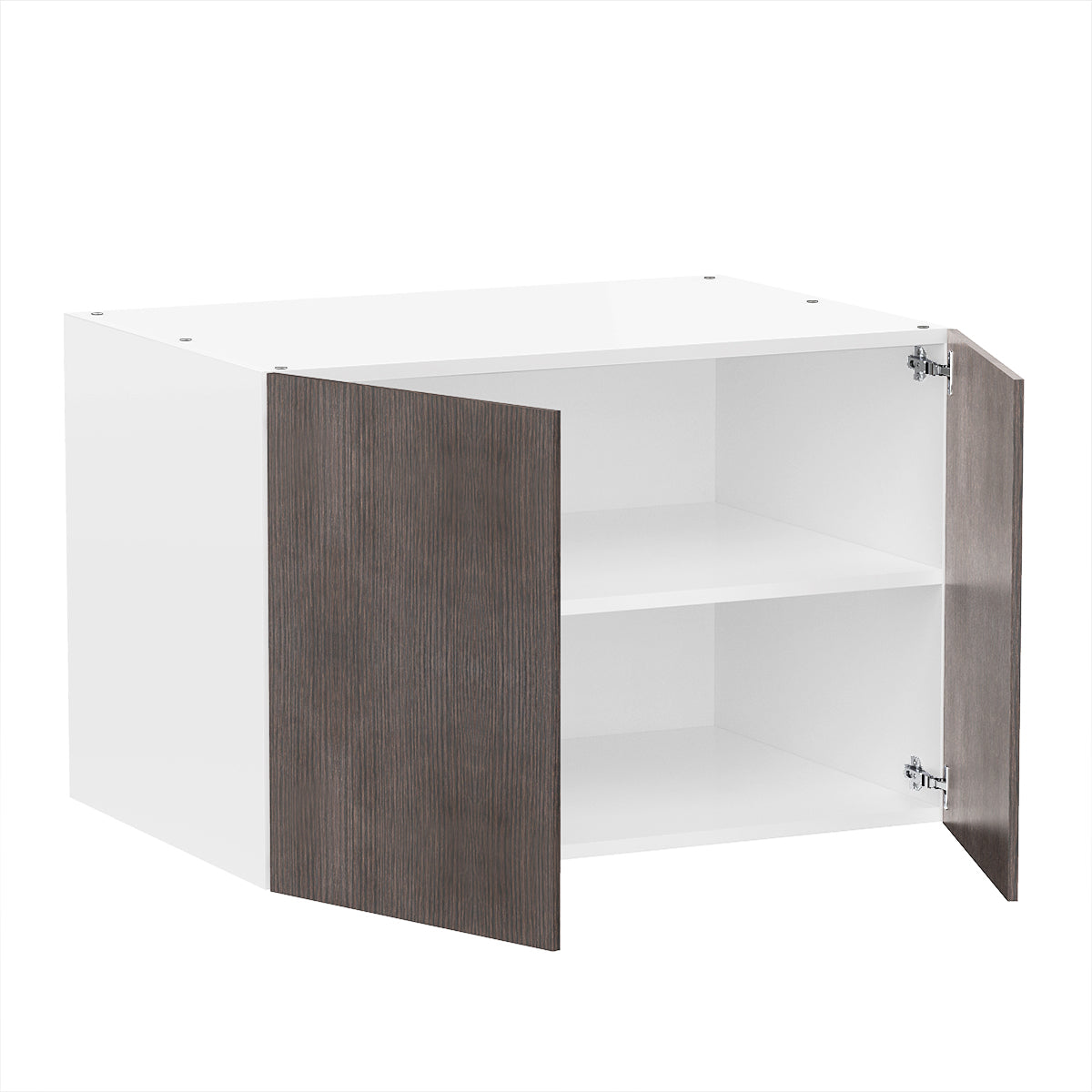 RTA - Brown Oak - Double Door Refrigerator Wall Cabinets | 30"W x 24"H x 24"D
