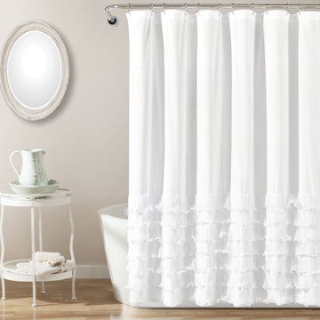 Avery Shower Curtain White