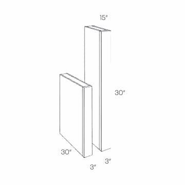 Cabinet Column | Milano Slate | 3W x 30H x 15D