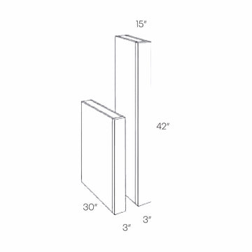 Cabinet Column| Matrix Silver | 3W x 42H x 15D