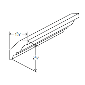 Crown Moulding - 96"W x 2 1/8"H x 1 7/8"D - Aspen Charcoal Grey - RTA