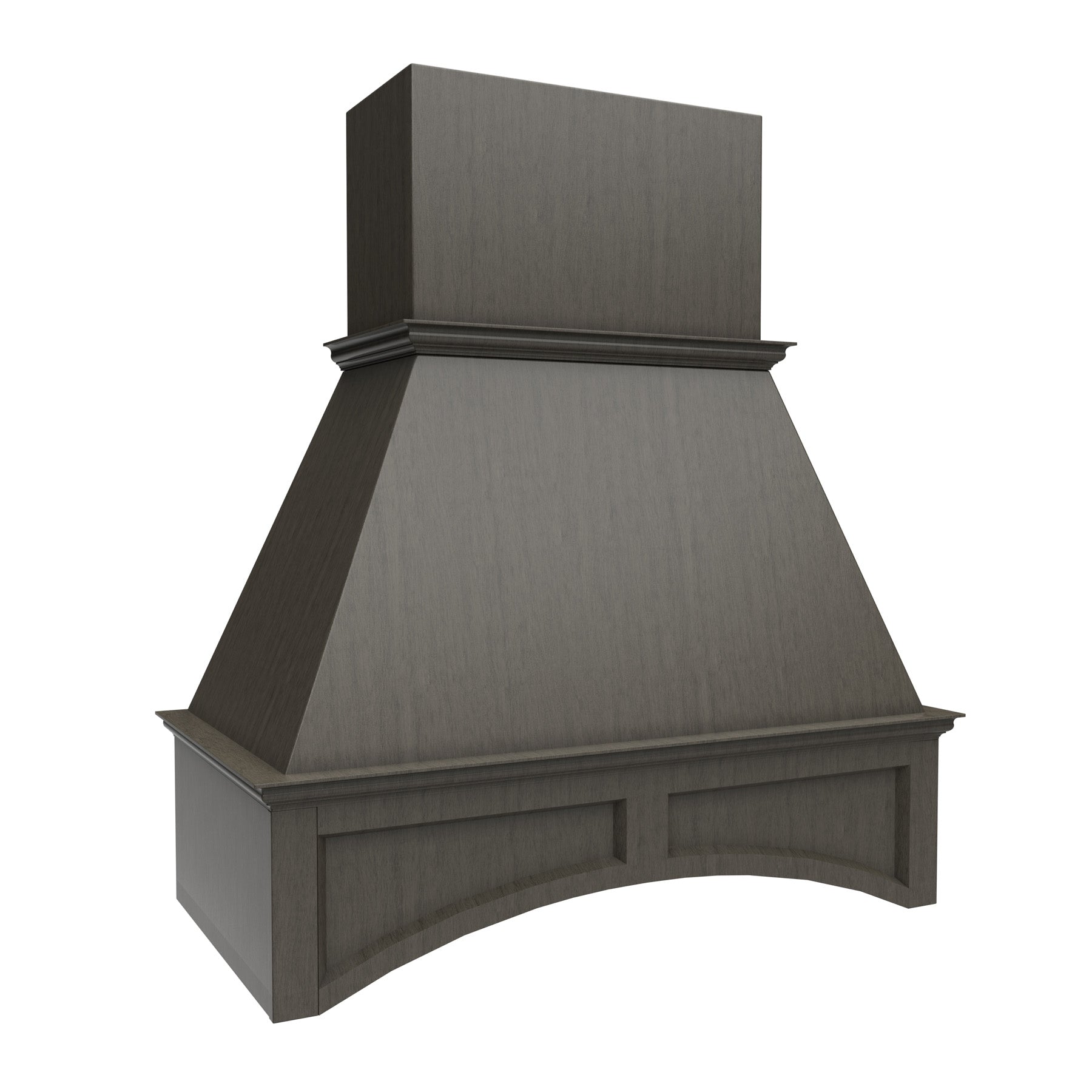 Elegant Smoky Grey - Arched Wood Hood | 39"W x 42"H x 21"D