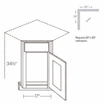 RTA - Country Oak - Corner Sink Base Cabinet | 36