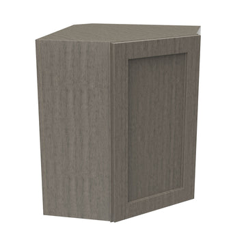Elegant Smoky Grey - Corner Wall Cabinet | 24"W x 18"H x 12"D