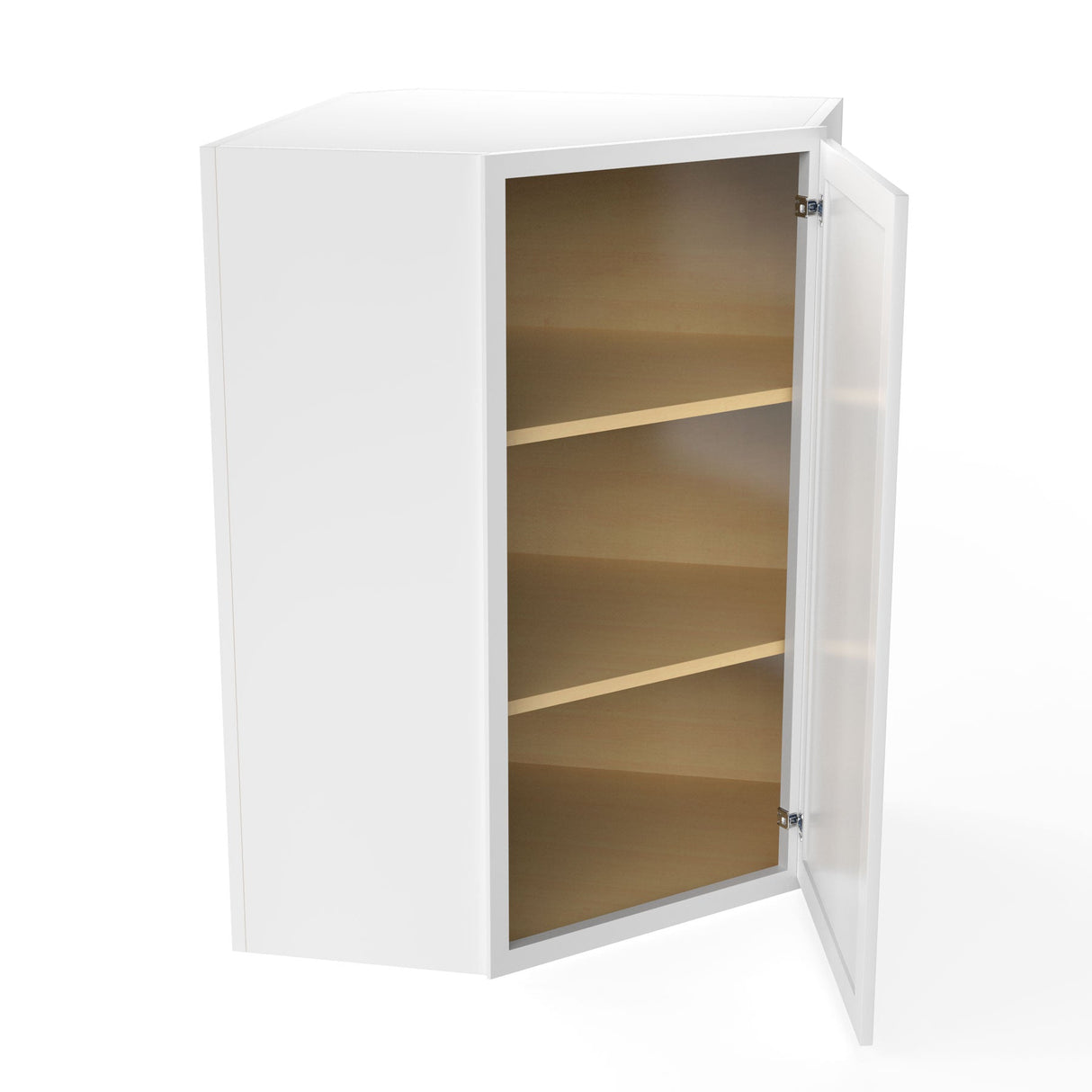 RTA - Elegant White - 36" High Diagonal Corner Wall Cabinet | 24"W x 36"H x 12"D