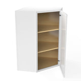 RTA - Elegant White - 36" High Diagonal Corner Wall Cabinet | 24"W x 36"H x 12"D