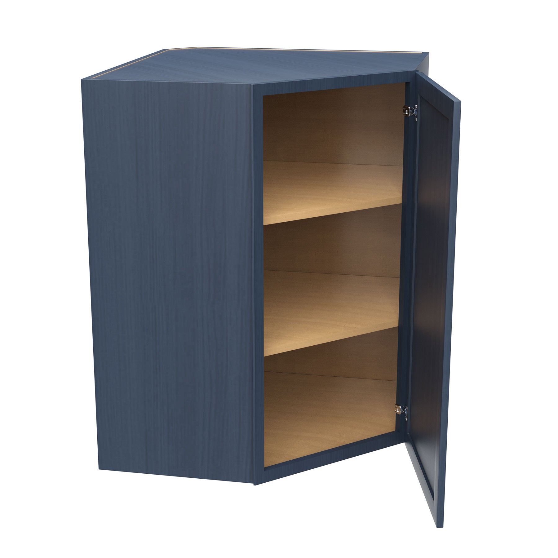 RTA - Fashion Ocean Blue - 36" High Diagonal Corner Wall Cabinet | 27"W x 36"H x 12"D