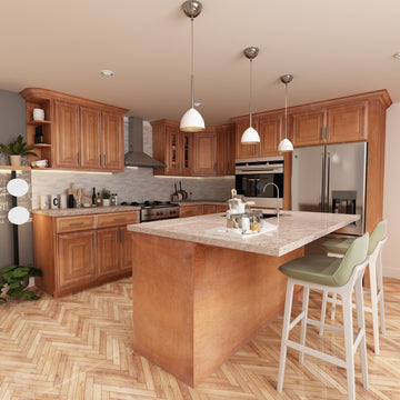10x10 Kitchen Layout Design - Charleston Saddle Cabinets