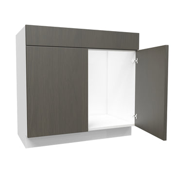 Matrix Greystone - Double Door Vanity Sink Base Cabinet | 36"W x 34.5"H x 21"D