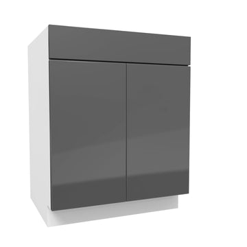 Double Door Base Cabinet | Milano Slate | 27W x 34.5H x 24D