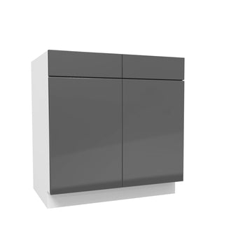 Double Door Base Cabinet | Milano Slate | 33W x 34.5H x 24D