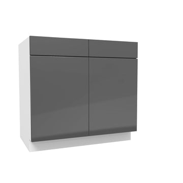 Double Door Base Cabinet | Milano Slate | 36W x 34.5H x 24D