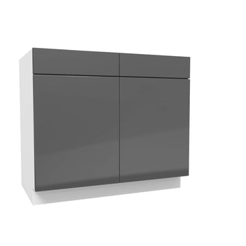 Double Door Base Cabinet | Milano Slate | 39W x 34.5H x 24D