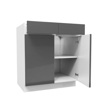 Double Door Base Cabinet | Milano Slate | 30W x 34.5H x 24D