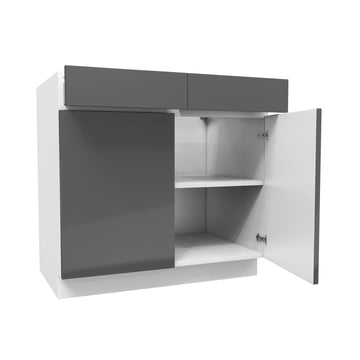 Double Door Base Cabinet | Milano Slate | 36W x 34.5H x 24D