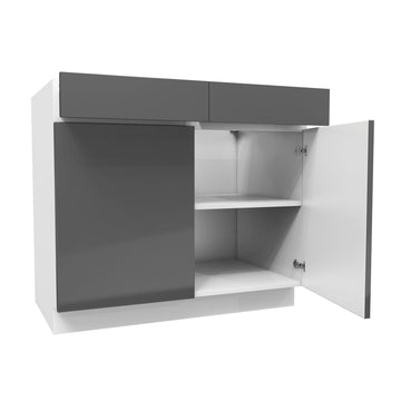 Double Door Base Cabinet | Milano Slate | 39W x 34.5H x 24D
