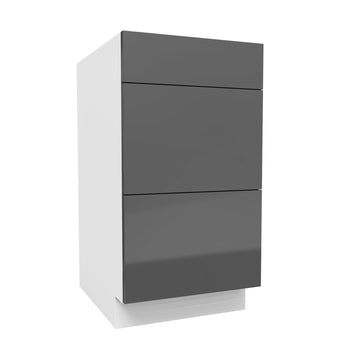 3 Drawer Base Cabinet | Milano Slate | 18W x 34.5H x 24D