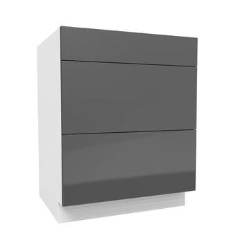 3 Drawer Base Cabinet | Milano Slate | 27W x 34.5H x 24D